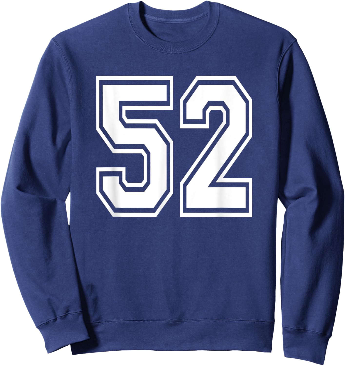 Number 52 Numbered Uniform Sports Jersey Team 52nd Birthday Sweatshirt - Sweatshirt | Navy