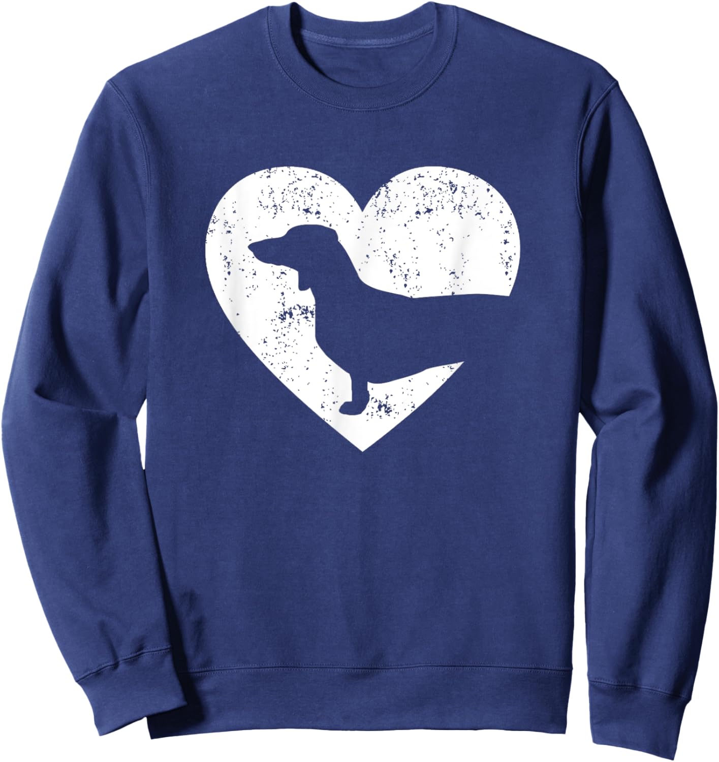 Cute Dachshund Heart Dachshund Dog Valentines Day Men Women Sweatshirt - Sweatshirt | Navy