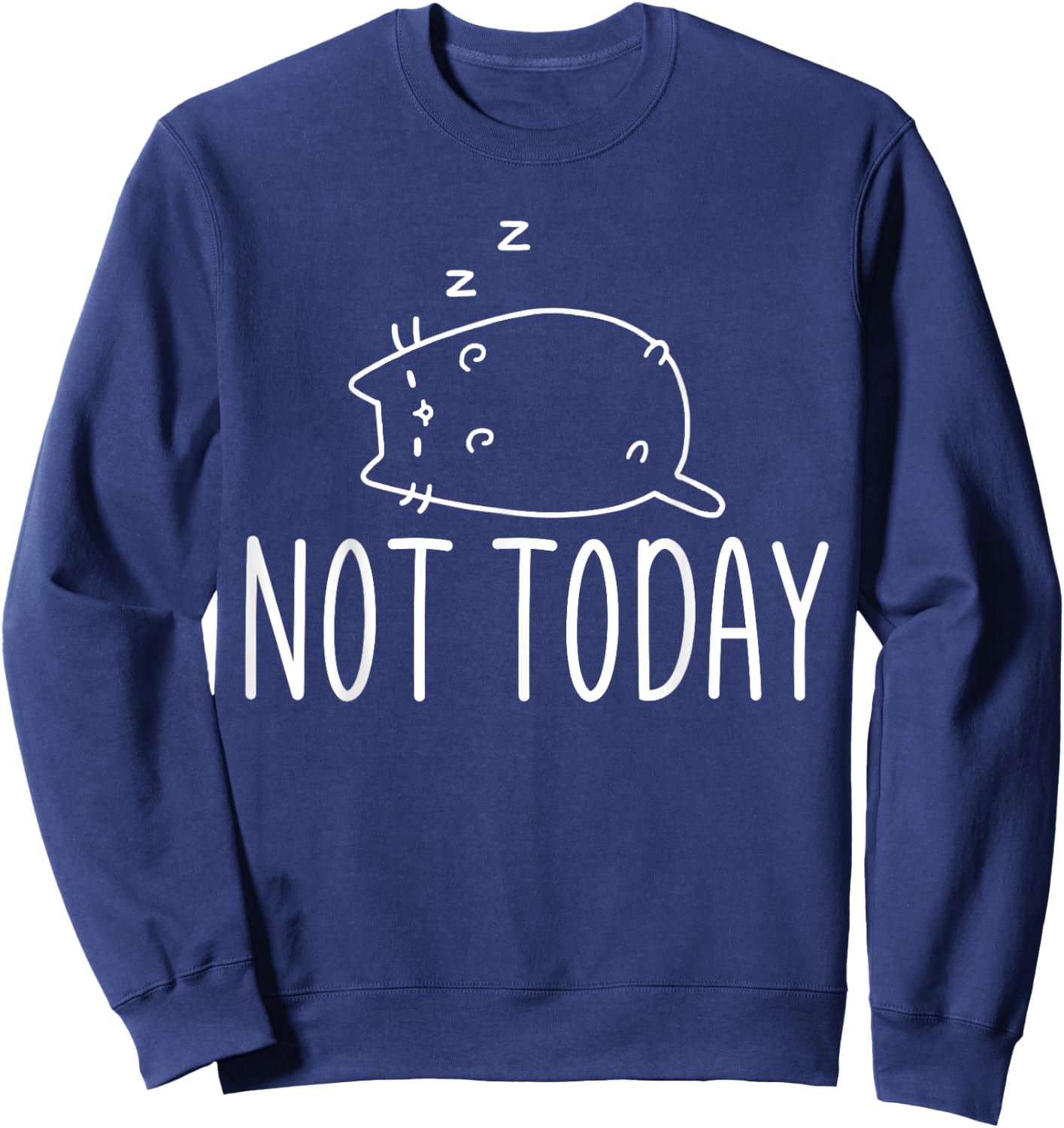 Not Today Crazy Cat Graphic Cute Funny Sweatshirt - Sweatshirt | Navy