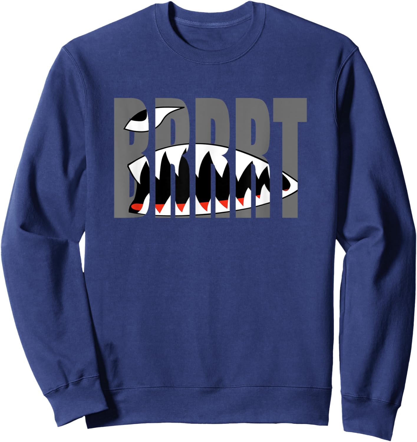 Fairchild A10 A-10 Thunderbolt Warthog Brrrt Shark mouth Sweatshirt - Sweatshirt | Navy