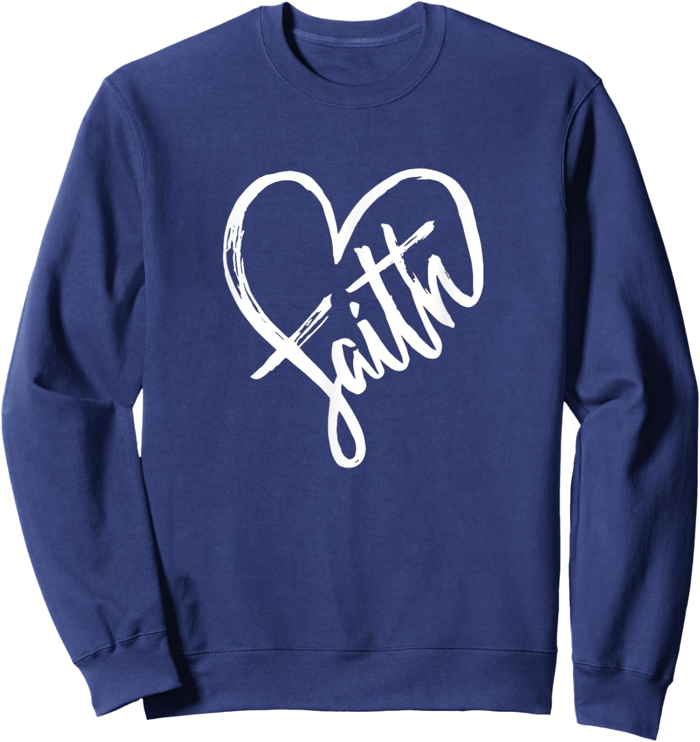 Faith Heart Love Religion - Jesus Believer Belief Crucifix Sweatshirt - Sweatshirt | Navy