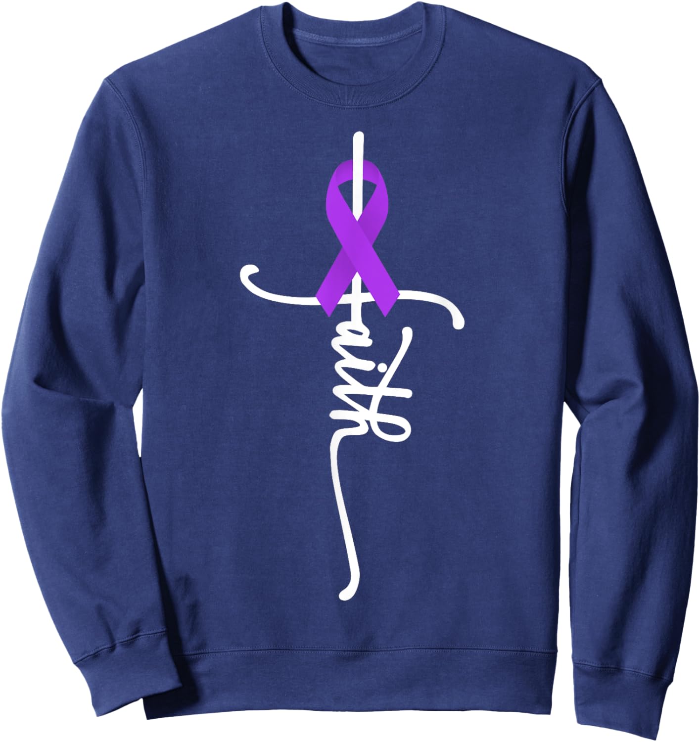 Hodgkin Lymphoma Cancer Faith Hodgkin's Lymphoma Awareness Sweatshirt - Sweatshirt | Navy