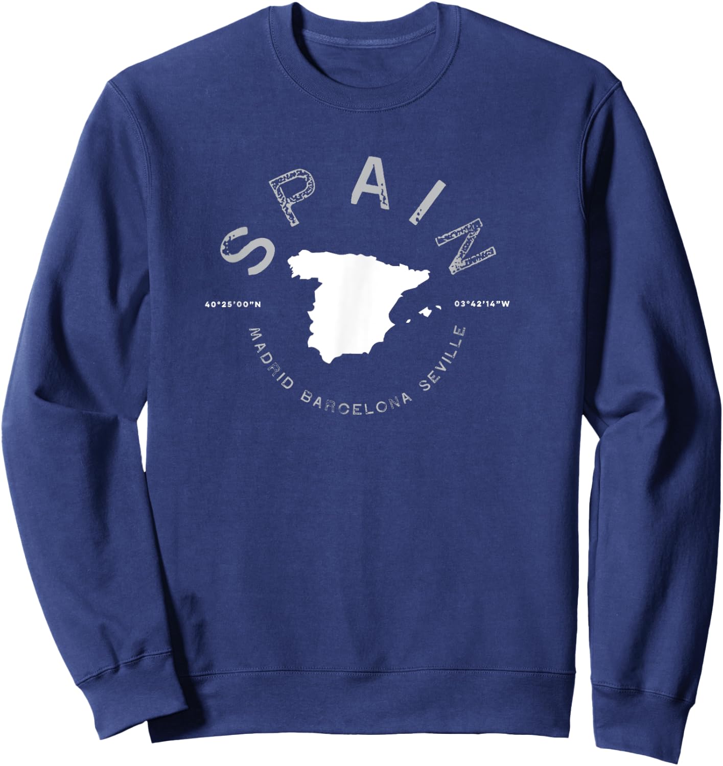 Spain Barcelona Madrid Seville Graphic Vintage Retro Sweatshirt - Sweatshirt | Navy
