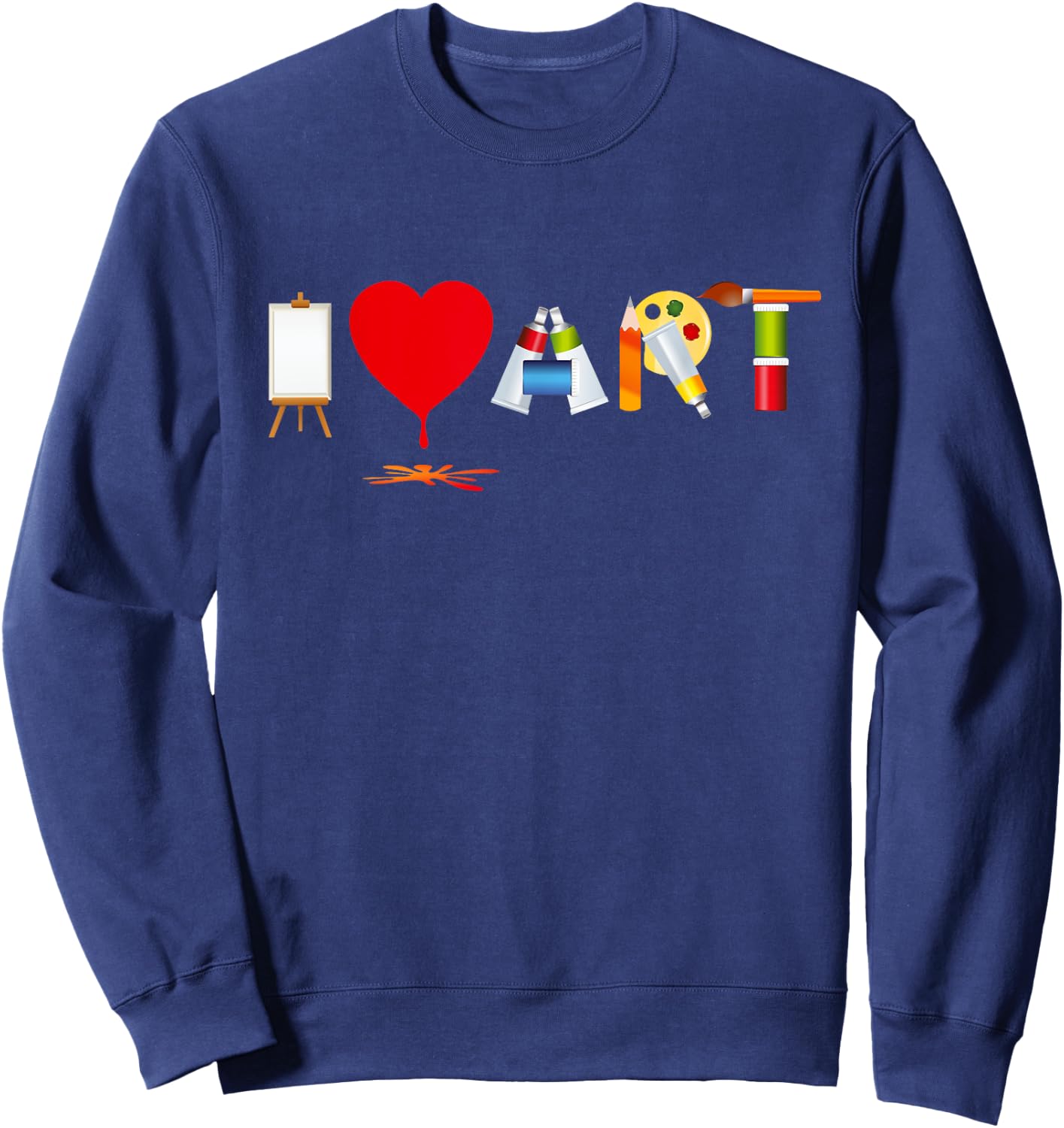 I Love Heart The Art For Kids Colourful Little Artists Art Sweatshirt - Sweatshirt | Navy