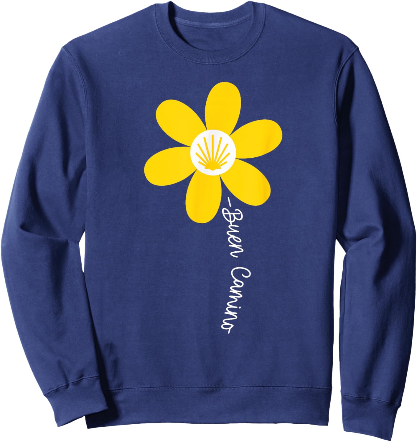 BUEN CAMINO Pilgrim Feminine Daisy Shell Sweatshirt - Sweatshirt | Navy