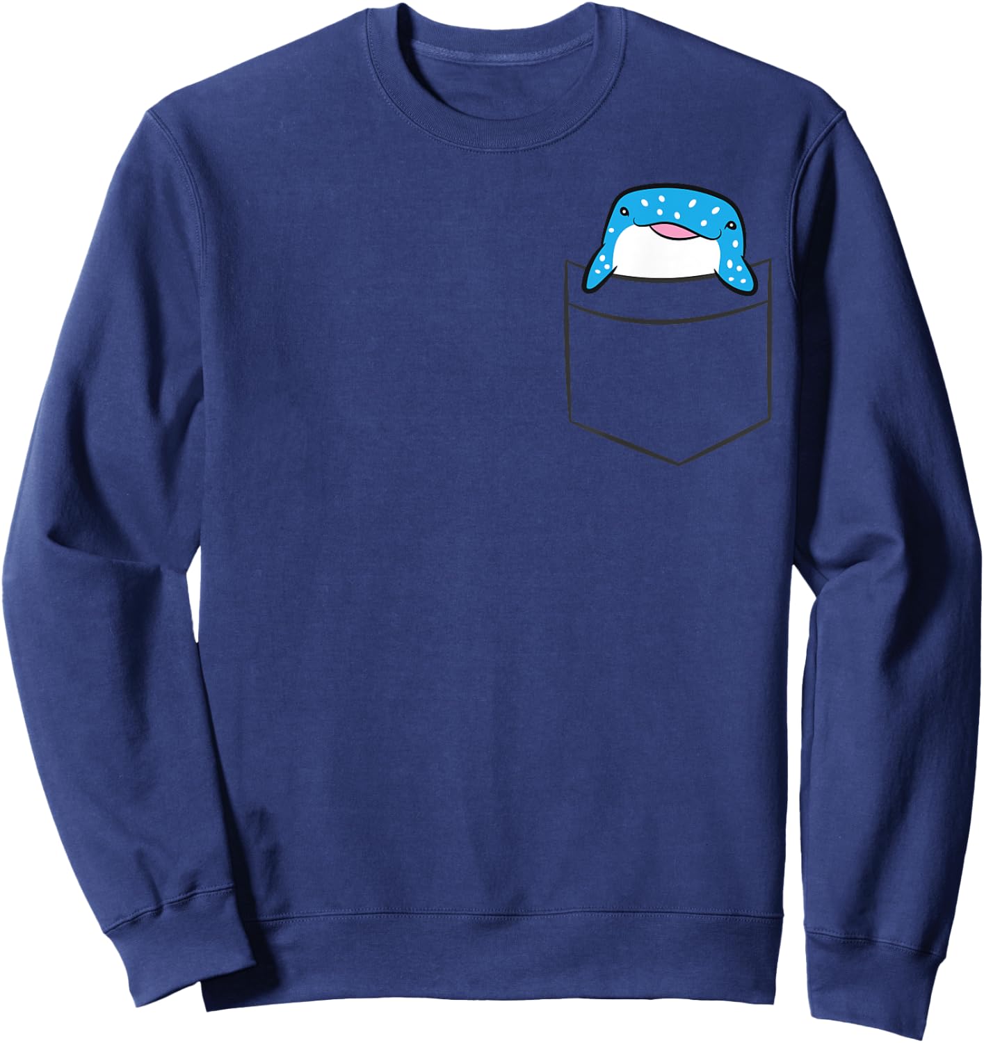 Whale Shark In The Pocket Ocean Animal Pocket Whale Shark Sweatshirt - Sweatshirt | Navy