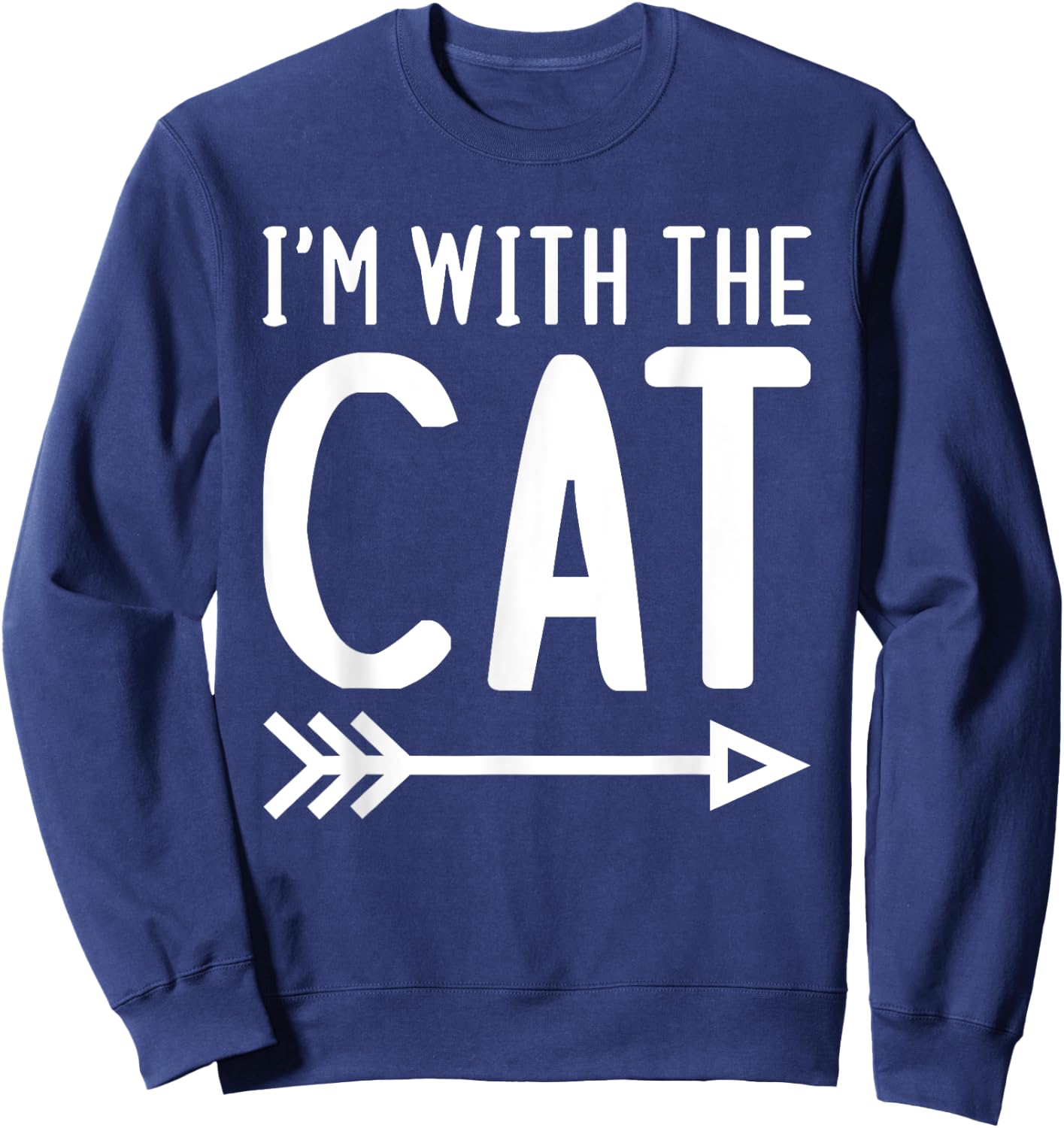 I'm With The Cat Funny Matching Halloween Couple Costume Women Kids Sweatshirt - Sweatshirt | Navy