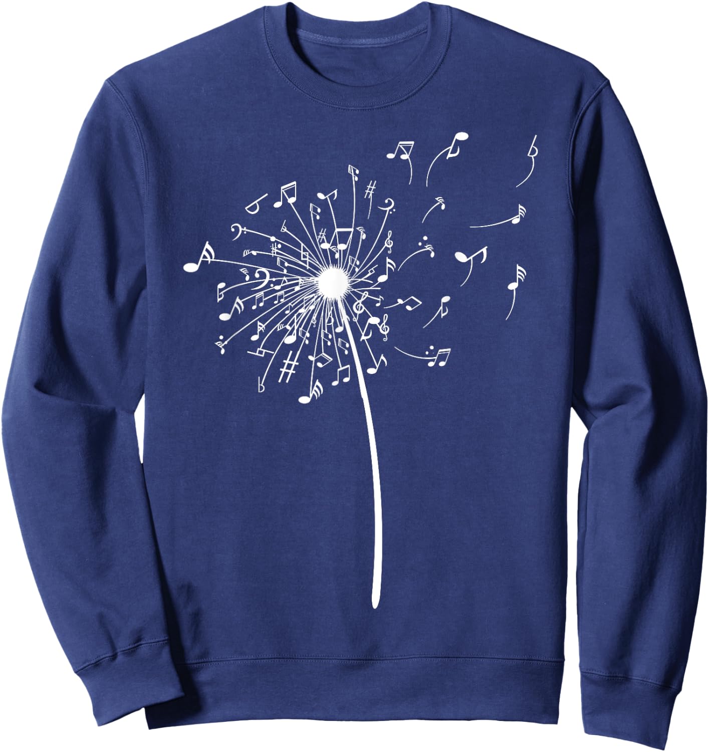 Funny Music Notes Gift Women Cool Dandelion Flower Sweatshirt - Sweatshirt | Navy