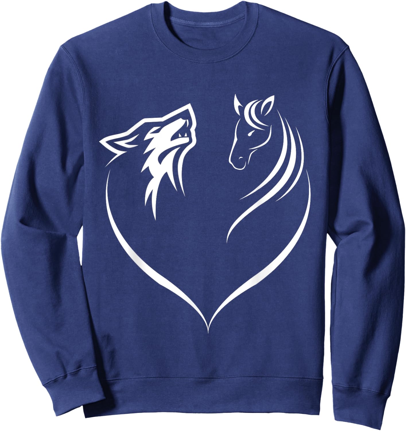 Horse Riding Wolf Animal Lover Gift Horse Sweatshirt - Sweatshirt | Navy