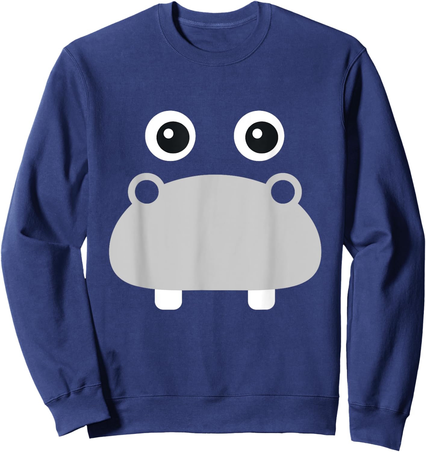 Kawaii Hippo Face Easy Animal Costume Sweatshirt - Sweatshirt | Navy