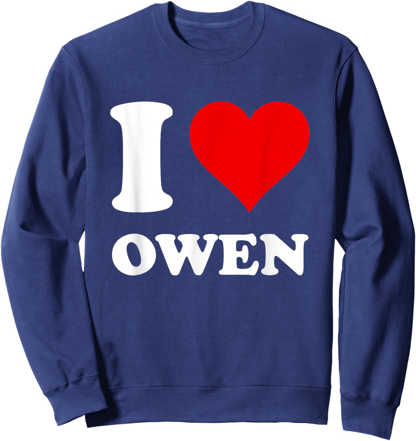 Red Heart I Love Owen Sweatshirt - Sweatshirt | Navy