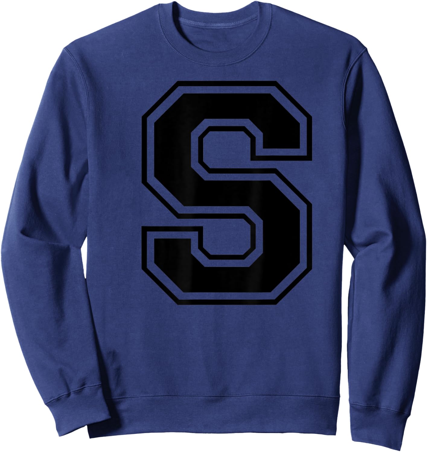 Letter S Capital Alphabet College Varsity Monogram Club Sweatshirt - Sweatshirt | Navy
