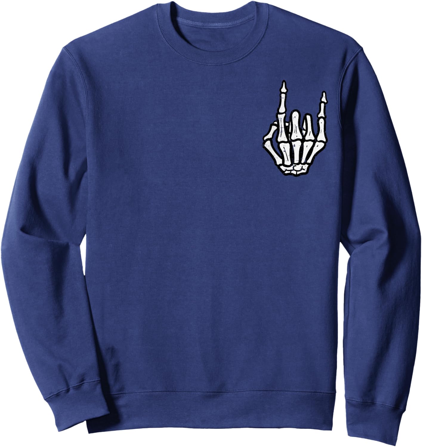 Punk Rock Skeleton Cool Rocker Halloween Men Women Boys Kids Sweatshirt - Sweatshirt | Navy