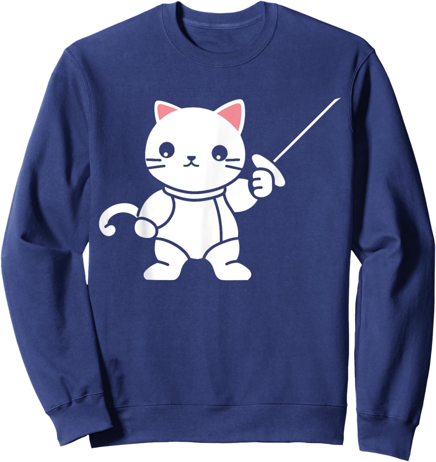Fencing combat sport simple minimalist cat Fencing Women Kids Sweatshirt - Sweatshirt | Navy