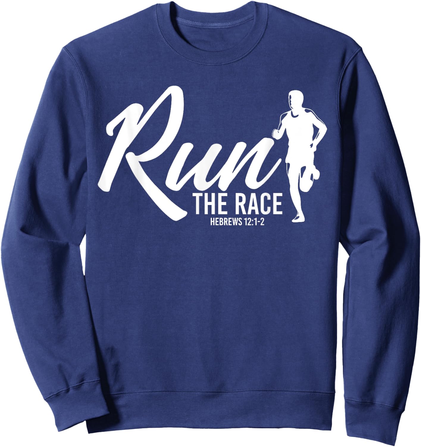 Hebrews 12:1-2 Run the Race Sweatshirt - Sweatshirt | Navy