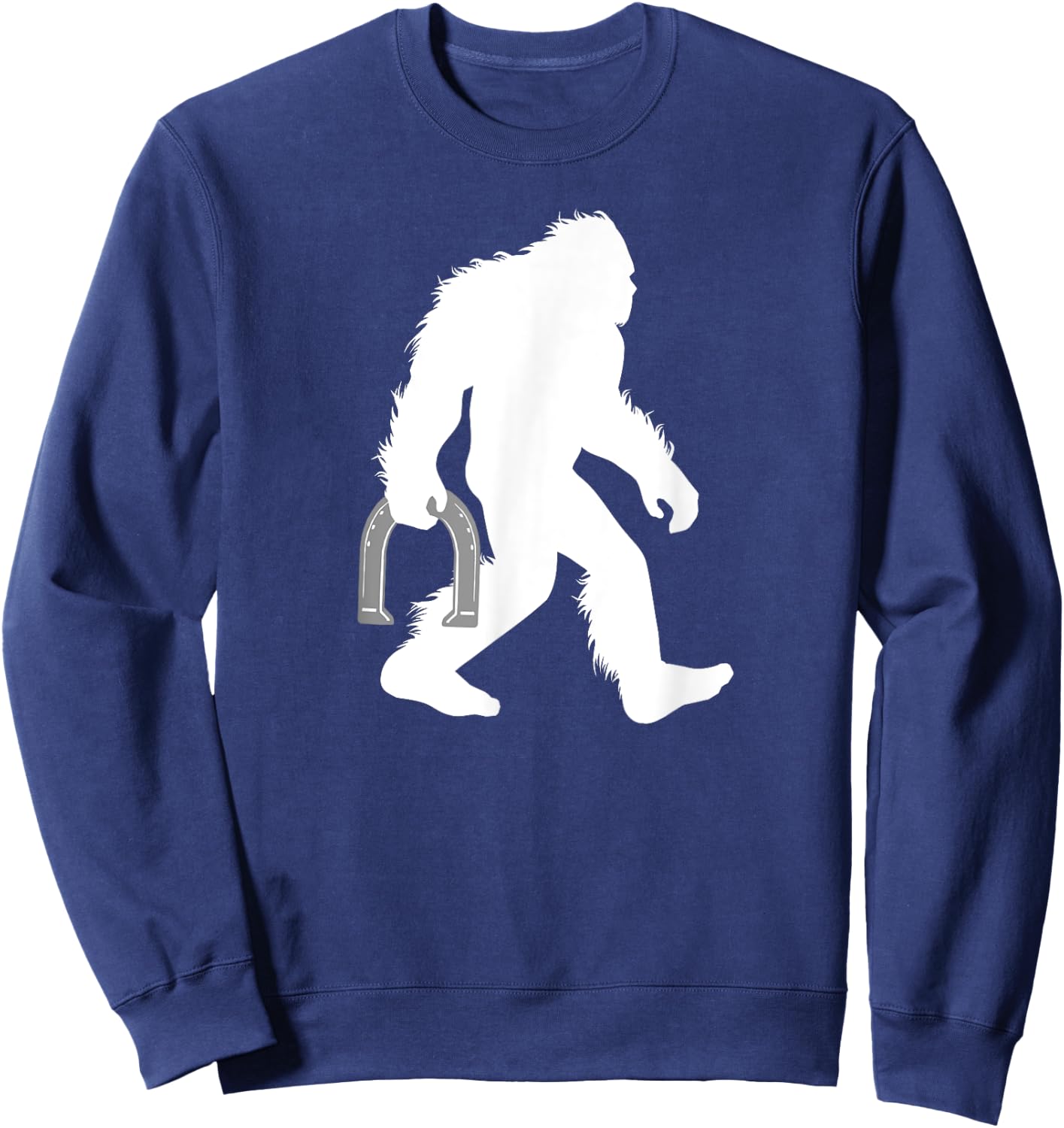 Bigfoot Horseshoe Shirt, Lawn Game Sasquatch Gift Sweatshirt - Sweatshirt | Navy