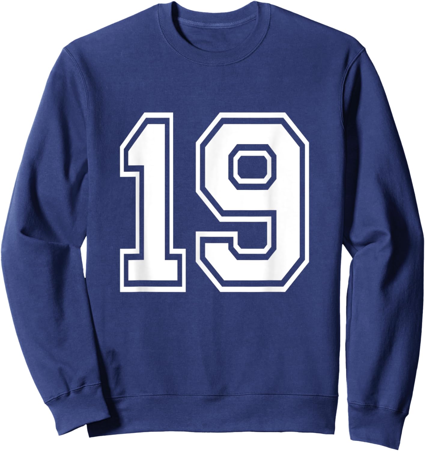 Number 19 Varsity Sports Team Jersey 19th Birthday 19 Years Sweatshirt - Sweatshirt | Navy