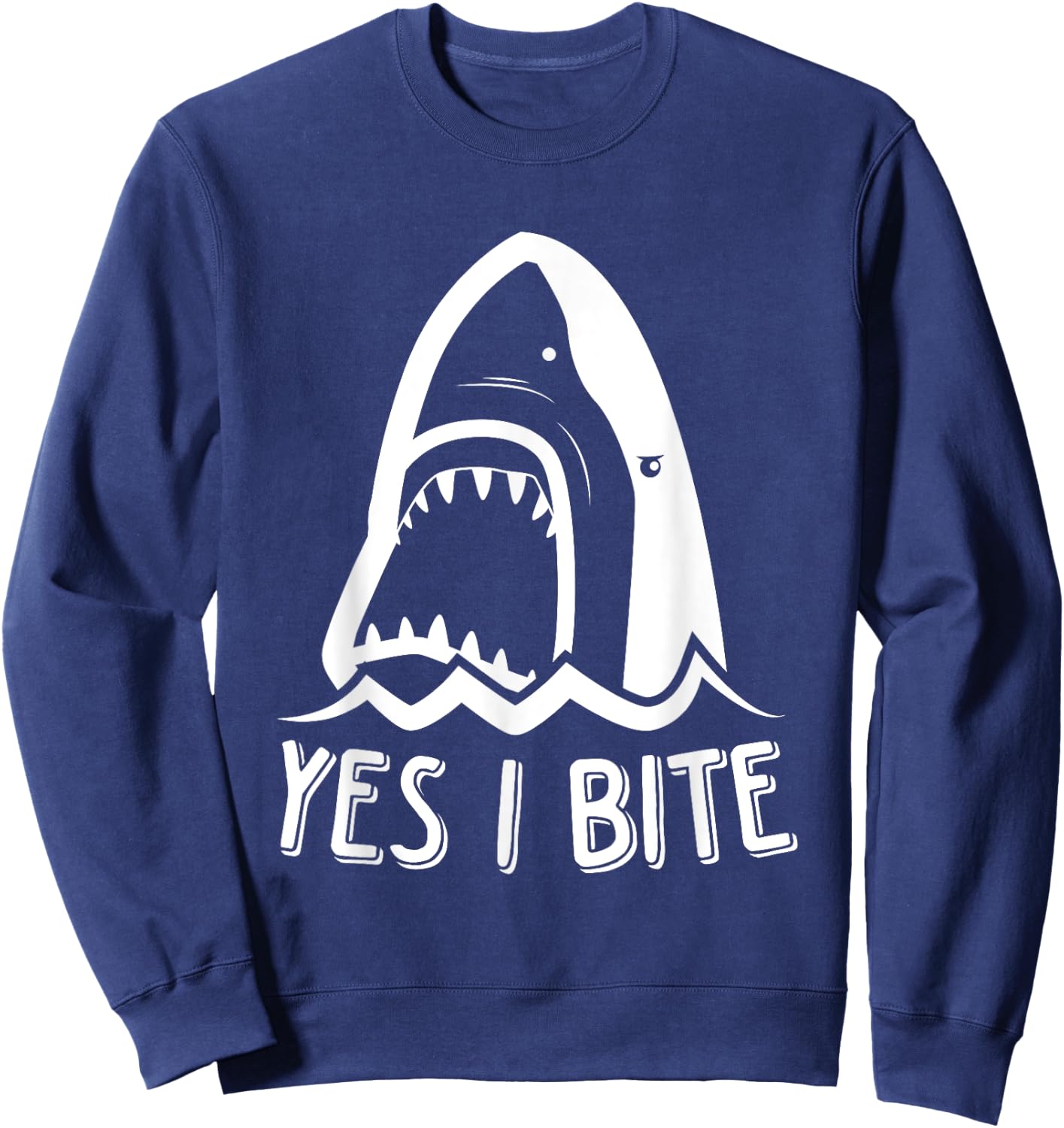 Funny Week Of The Shark Yes, I Bite Shark Kids Sweatshirt - Sweatshirt | Navy