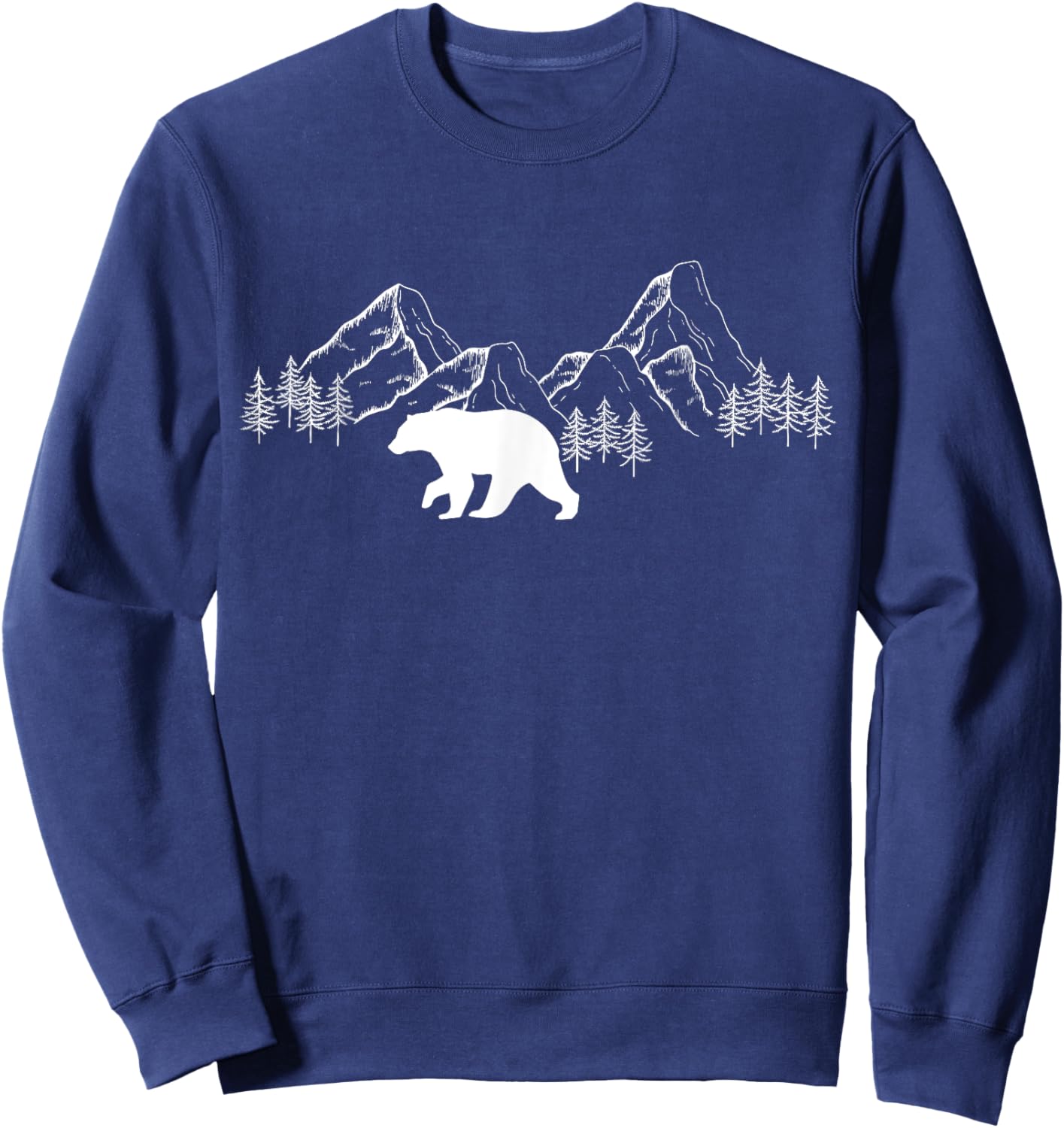 Trees Reflection Wildlife Nature Animal Bear Outdoor Forest Sweatshirt - Sweatshirt | Navy