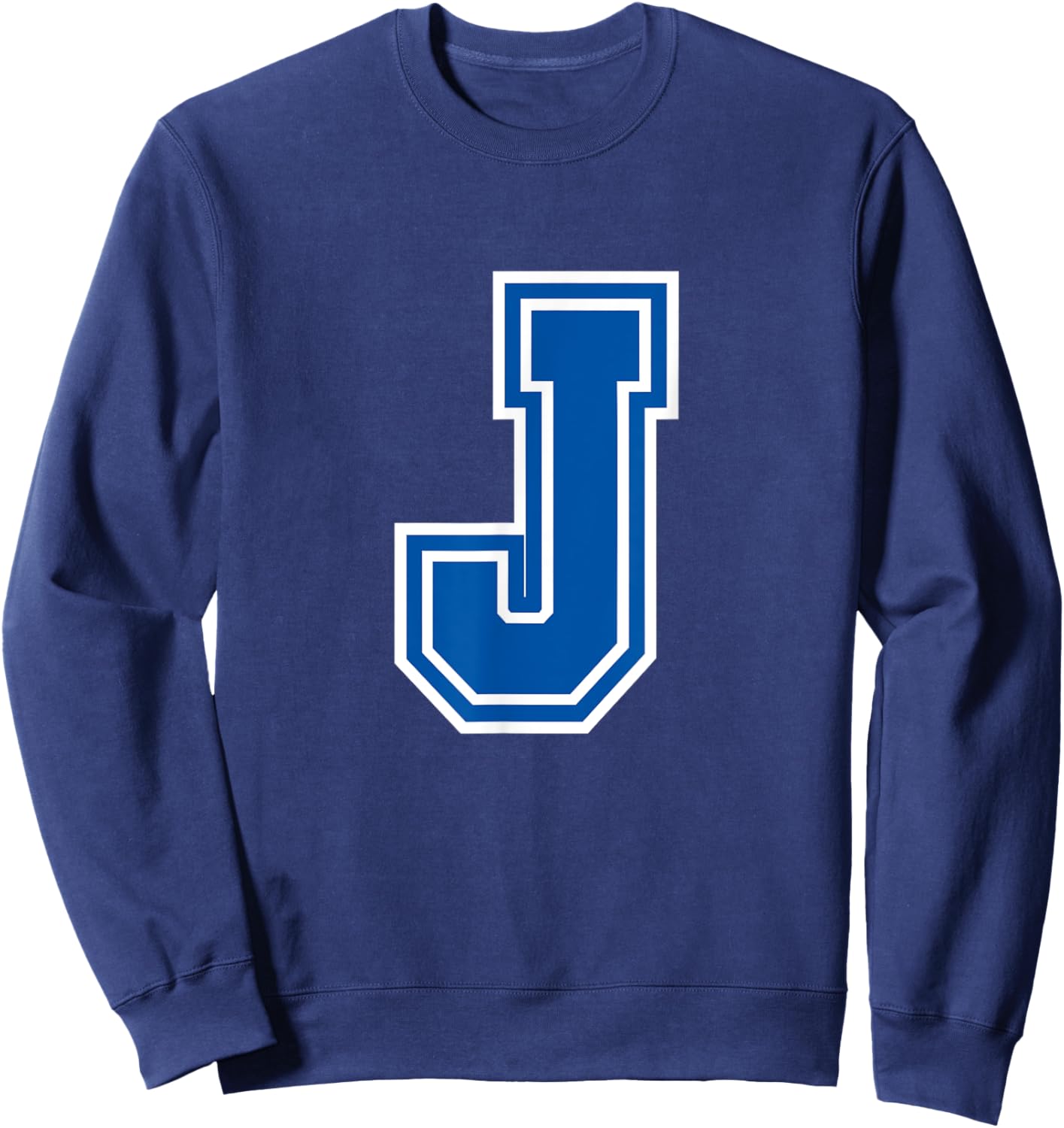 Letter J Blue Monogram Initial Sweatshirt - Sweatshirt | Navy