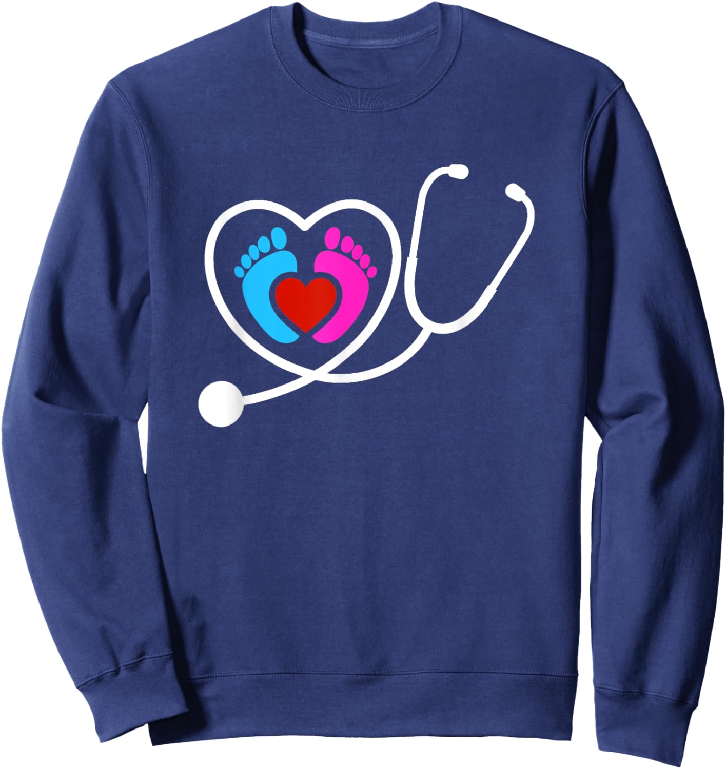 Stethoscope Obstetrics Gynecology Nurse Obgyn Obstetrician Sweatshirt - Sweatshirt | Navy