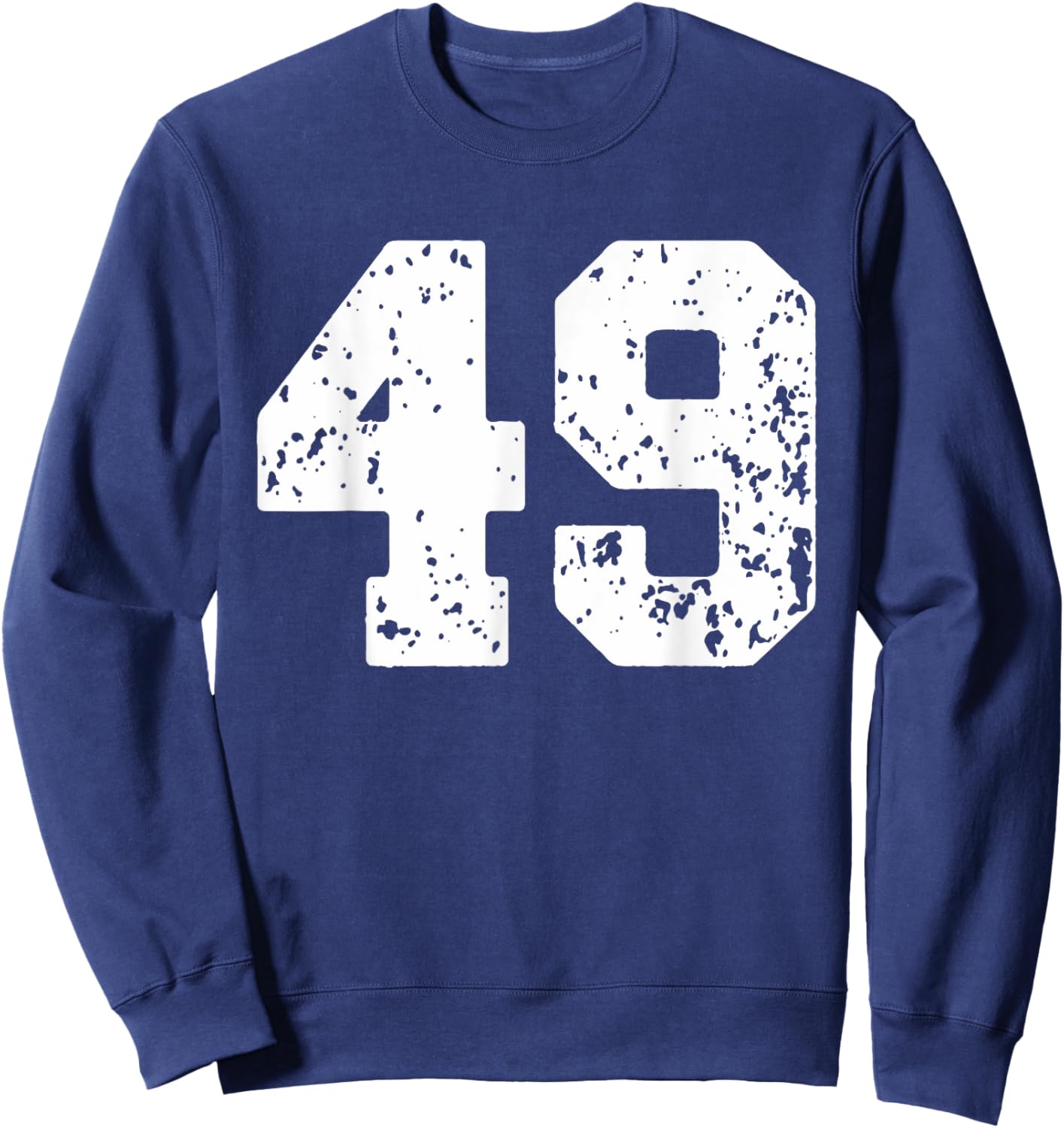 Number 49 White Best Classic College Style Birthday Funny Sweatshirt - Sweatshirt | Navy