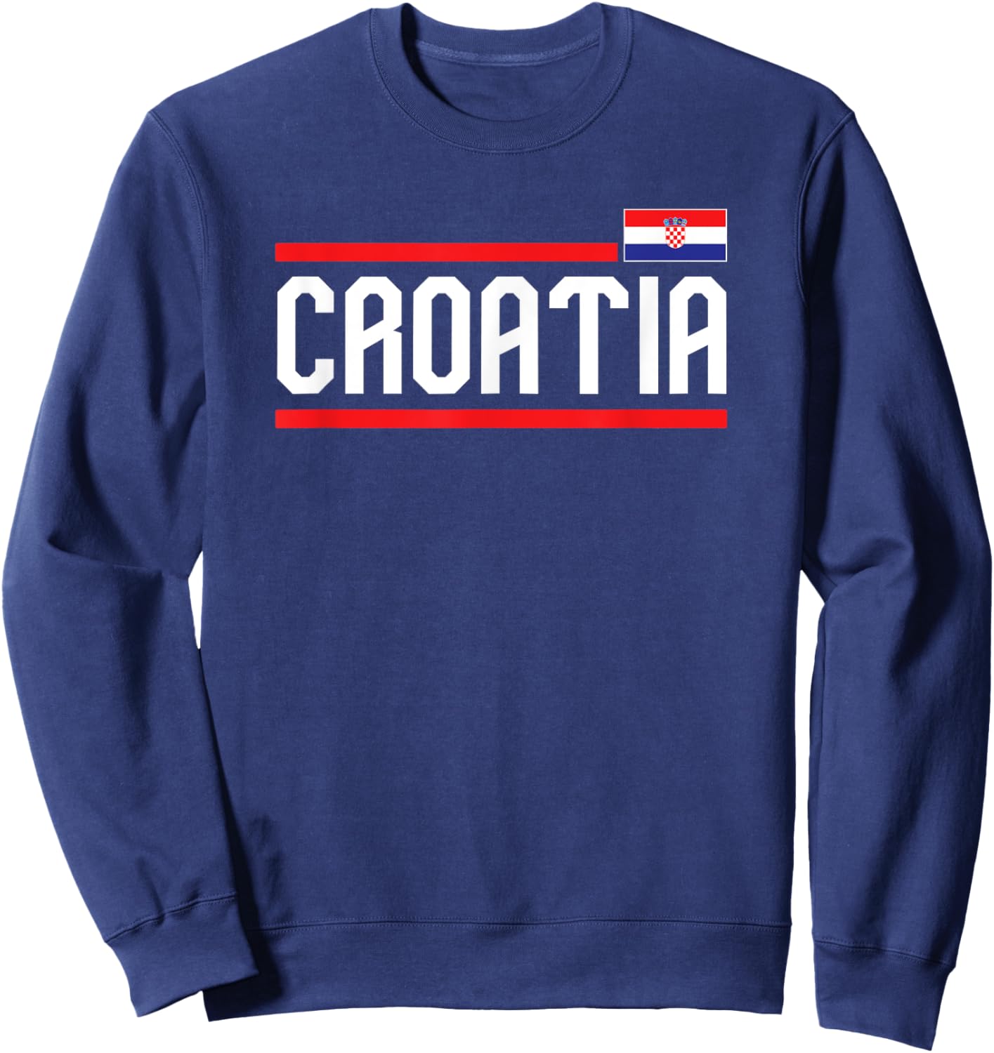 Croatia Flag Croatian Vintage Travel Souvenir Sweatshirt - Sweatshirt | Navy