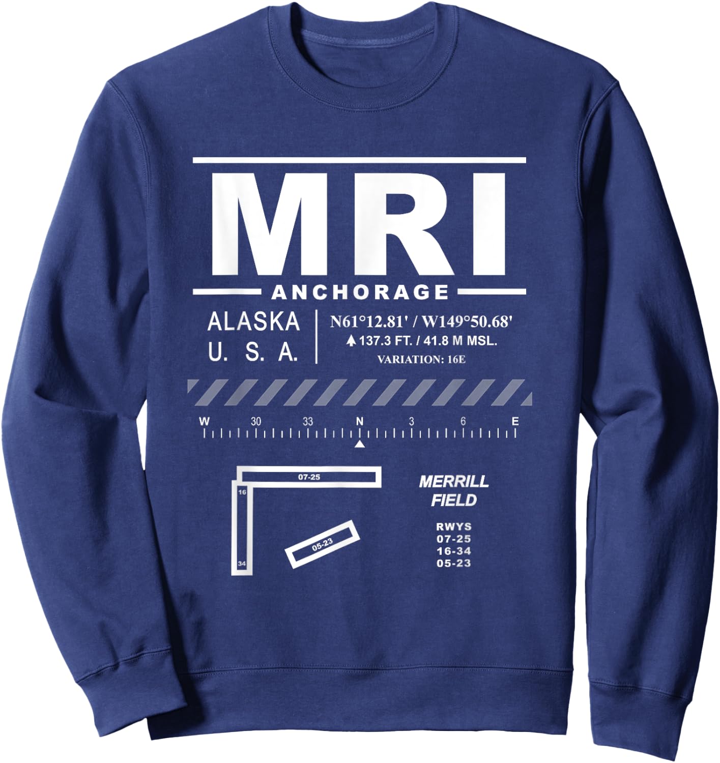 Merrill Field Anchorage Alaska MRI Sweatshirt - Sweatshirt | Navy