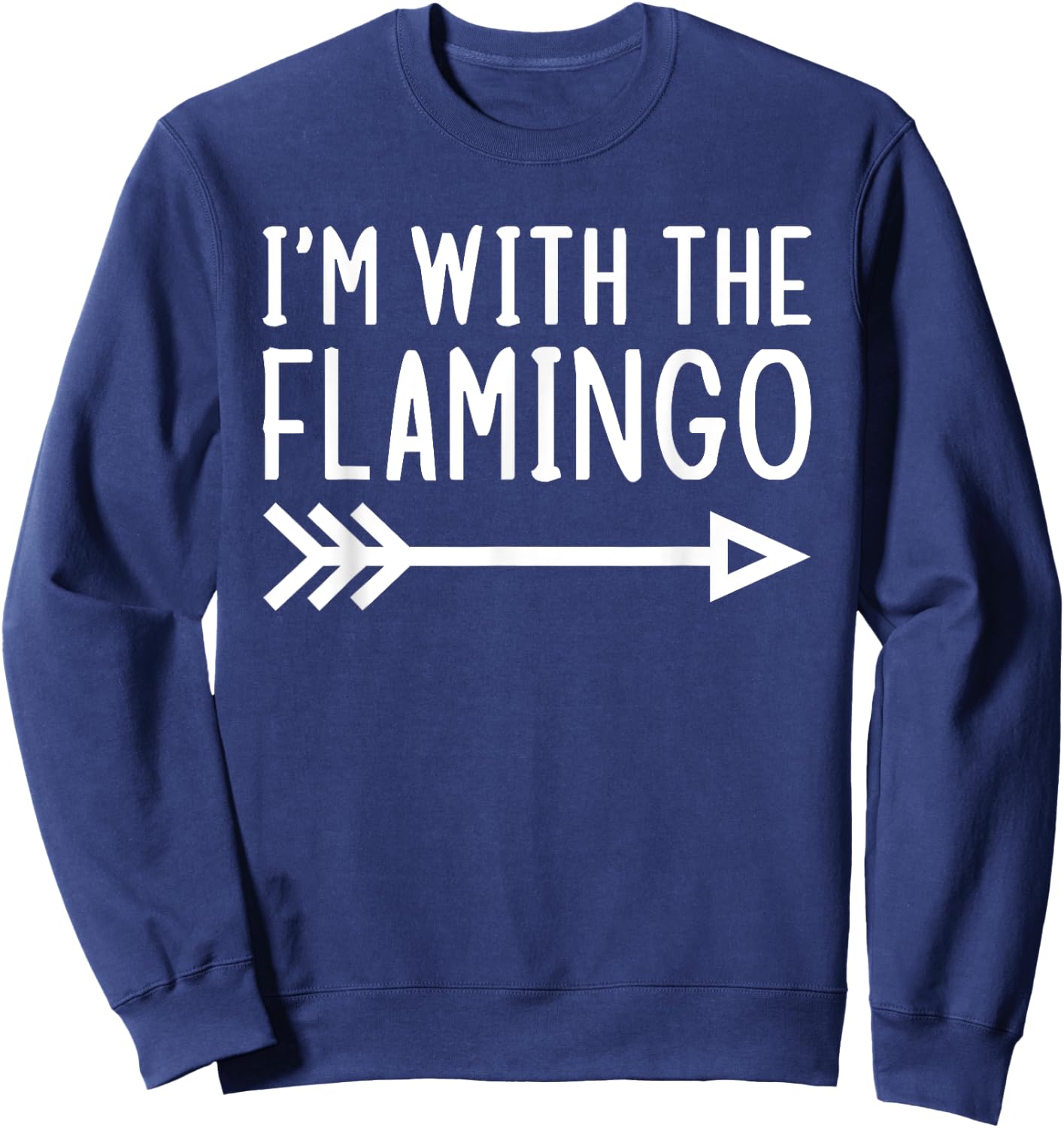 I'm With The Flamingo Funny Matching Lazy Halloween Costume Sweatshirt - Sweatshirt | Navy