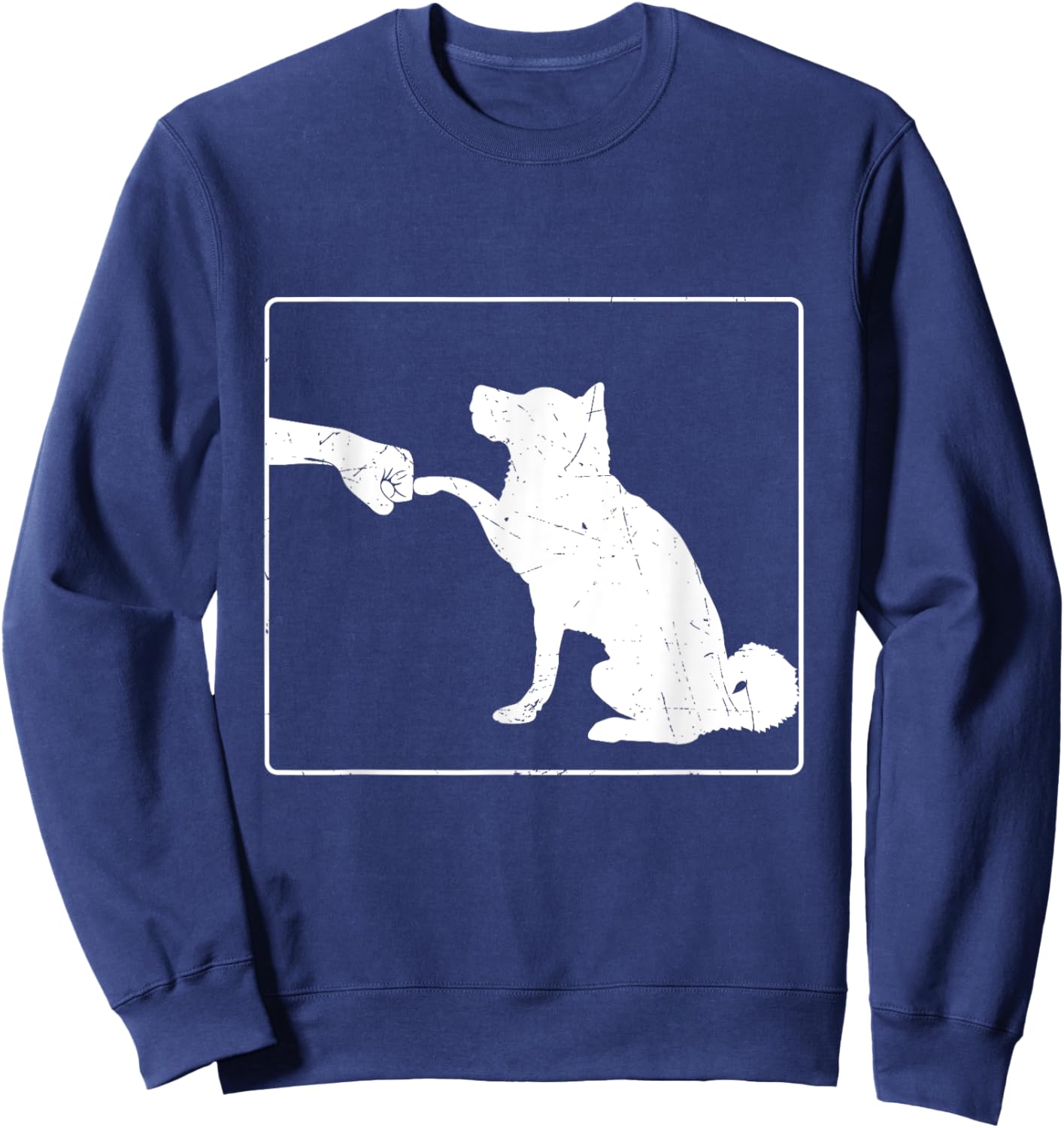 Dog Fist Bump Best Friend Dog Lover Women Girls Kids Sweatshirt - Sweatshirt | Navy