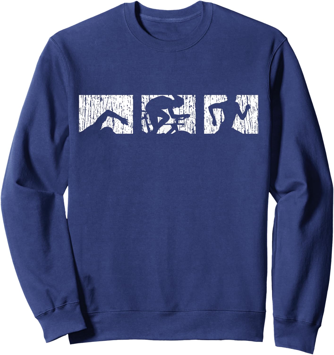 Triathlon Triathlete Swim Bike Run Sweatshirt - Sweatshirt | Navy