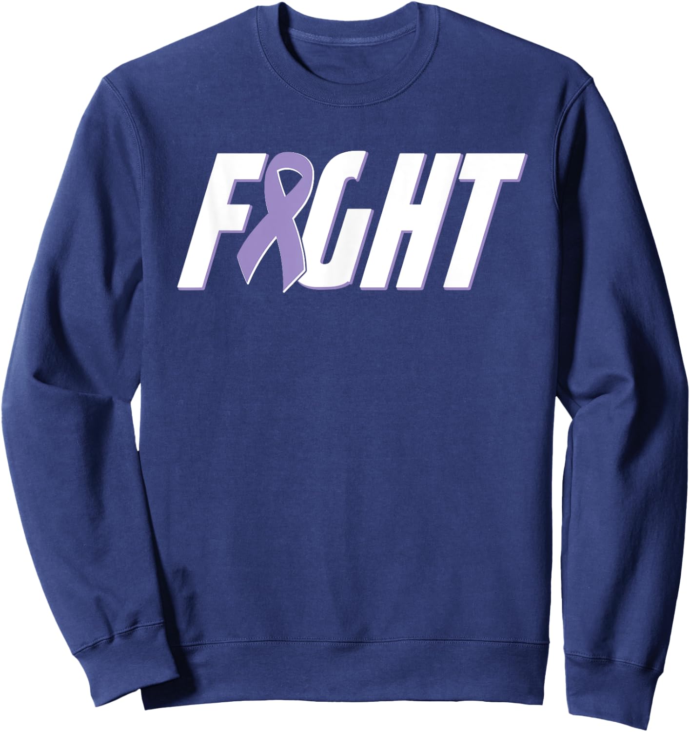Fight Testicular Cancer - Orchid Purple Awareness Ribbon Sweatshirt - Sweatshirt | Navy