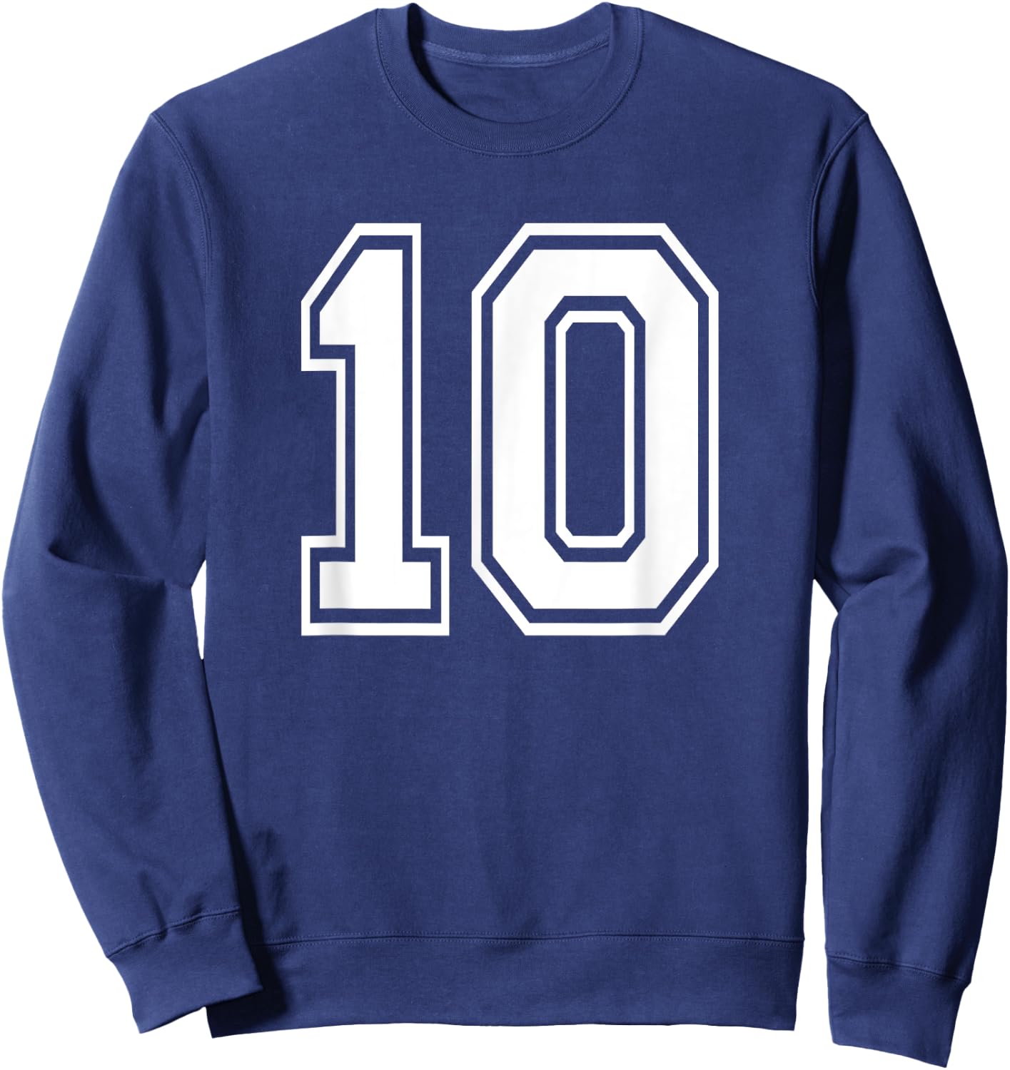 Number 10 Birthday Gift Sports Player Team Numbered Jersey Sweatshirt - Sweatshirt | Navy