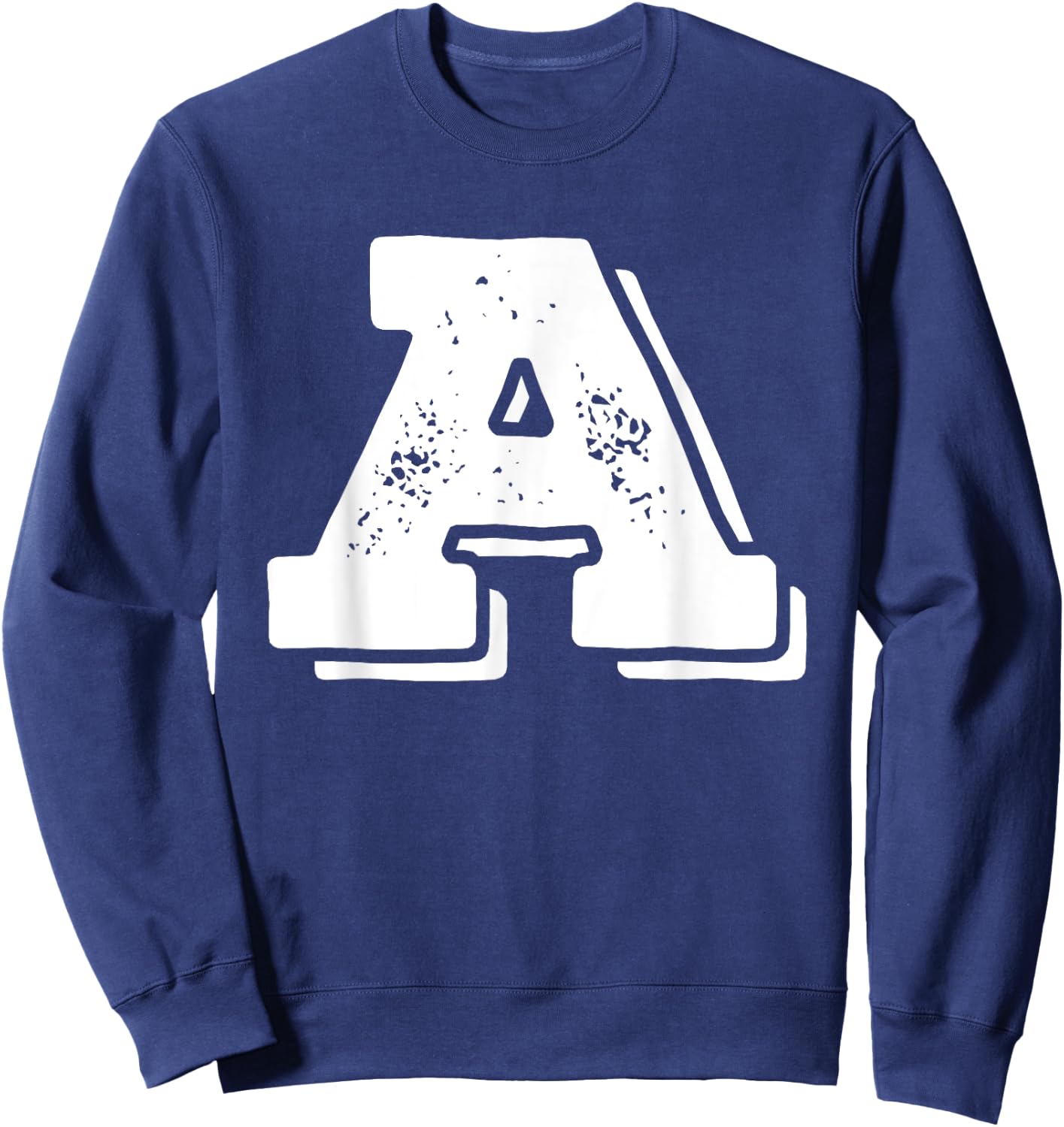 Letter A Capital Alphabet College Varsity Monogram Club Sweatshirt - Sweatshirt | Navy