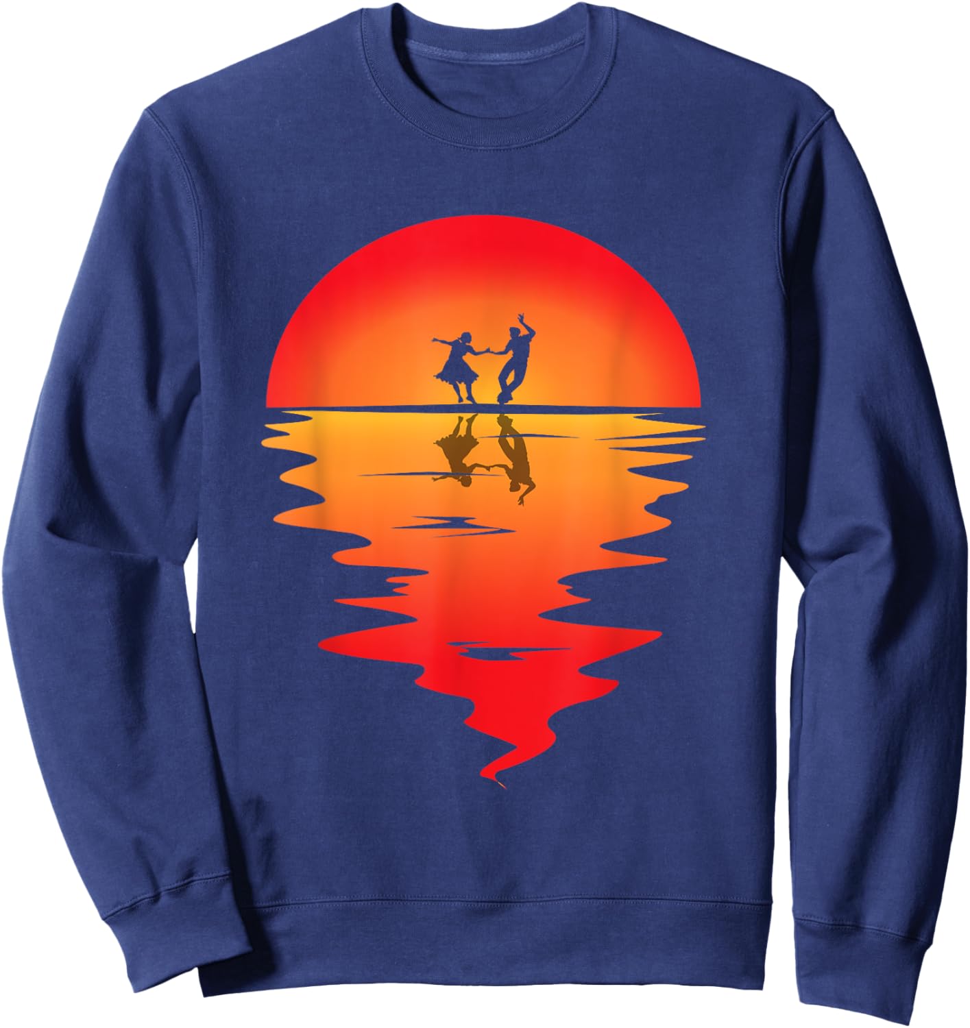 Square Dancing Sunset Square Dancer Vintage Square Dance Sweatshirt - Sweatshirt | Navy