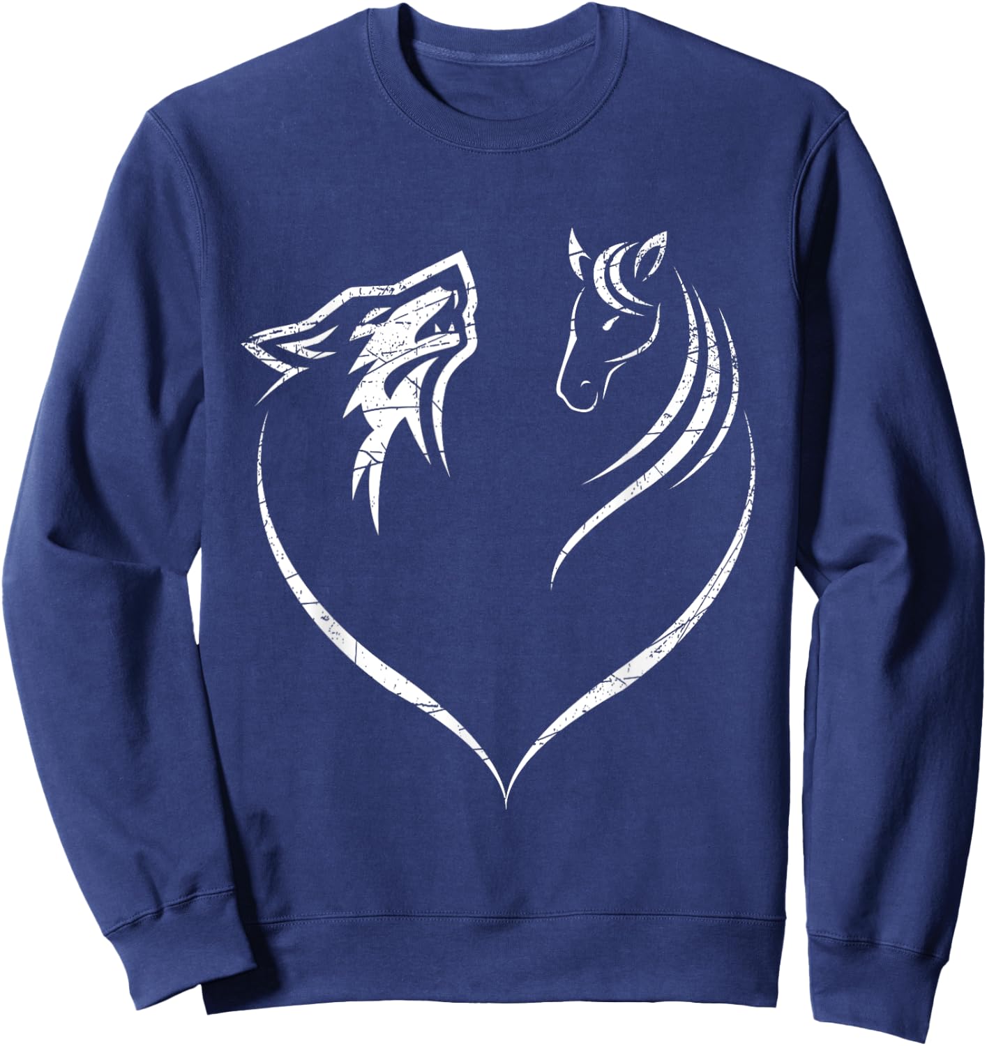 Horse Wolf Animal Gift Horse Sweatshirt - Sweatshirt | Navy