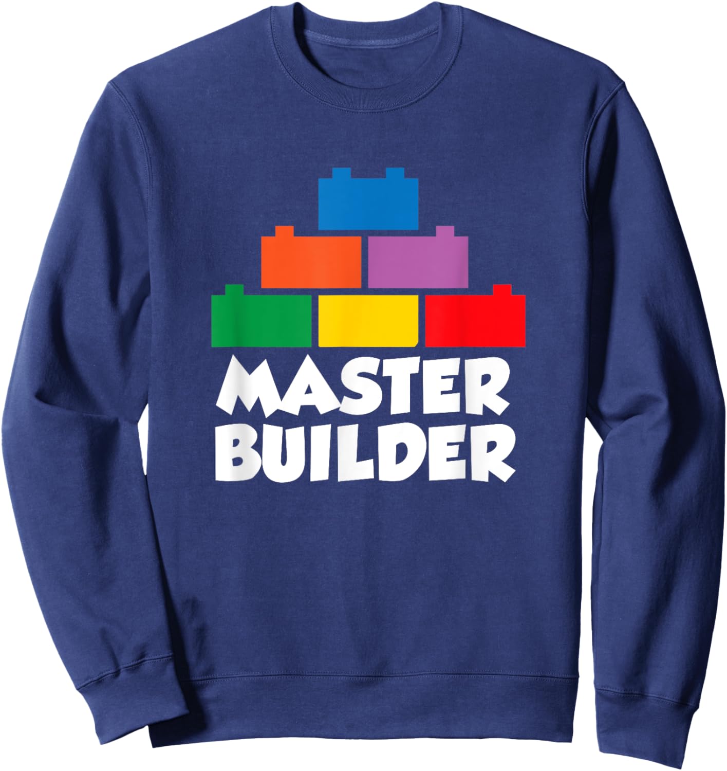 Brick Builder Blocks Building Master Builder Toys Kids Boys Sweatshirt - Sweatshirt | Navy