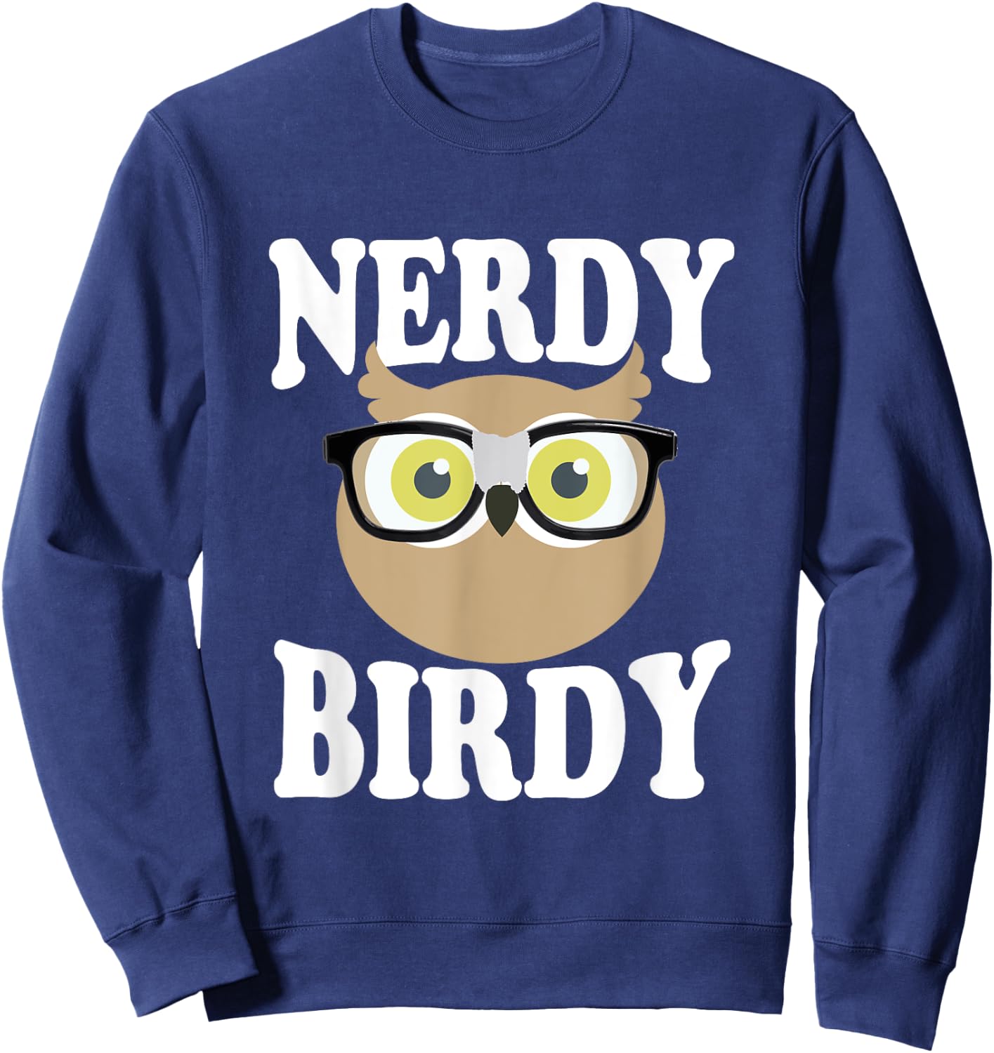 Nerdy Birdy Funny Owl Sweatshirt - Sweatshirt | Navy