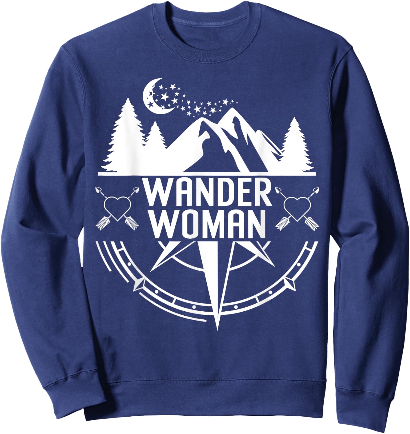 Compass Mountain Shirt ,Wander Woman Shirt,Hiking Sweatshirt - Sweatshirt | Navy