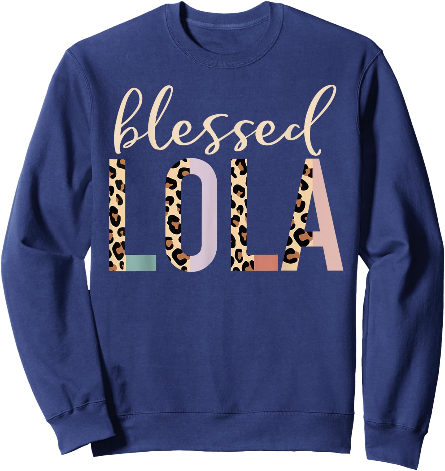 Blessed Lola Cute Leopard Print Sweatshirt - Sweatshirt | Navy