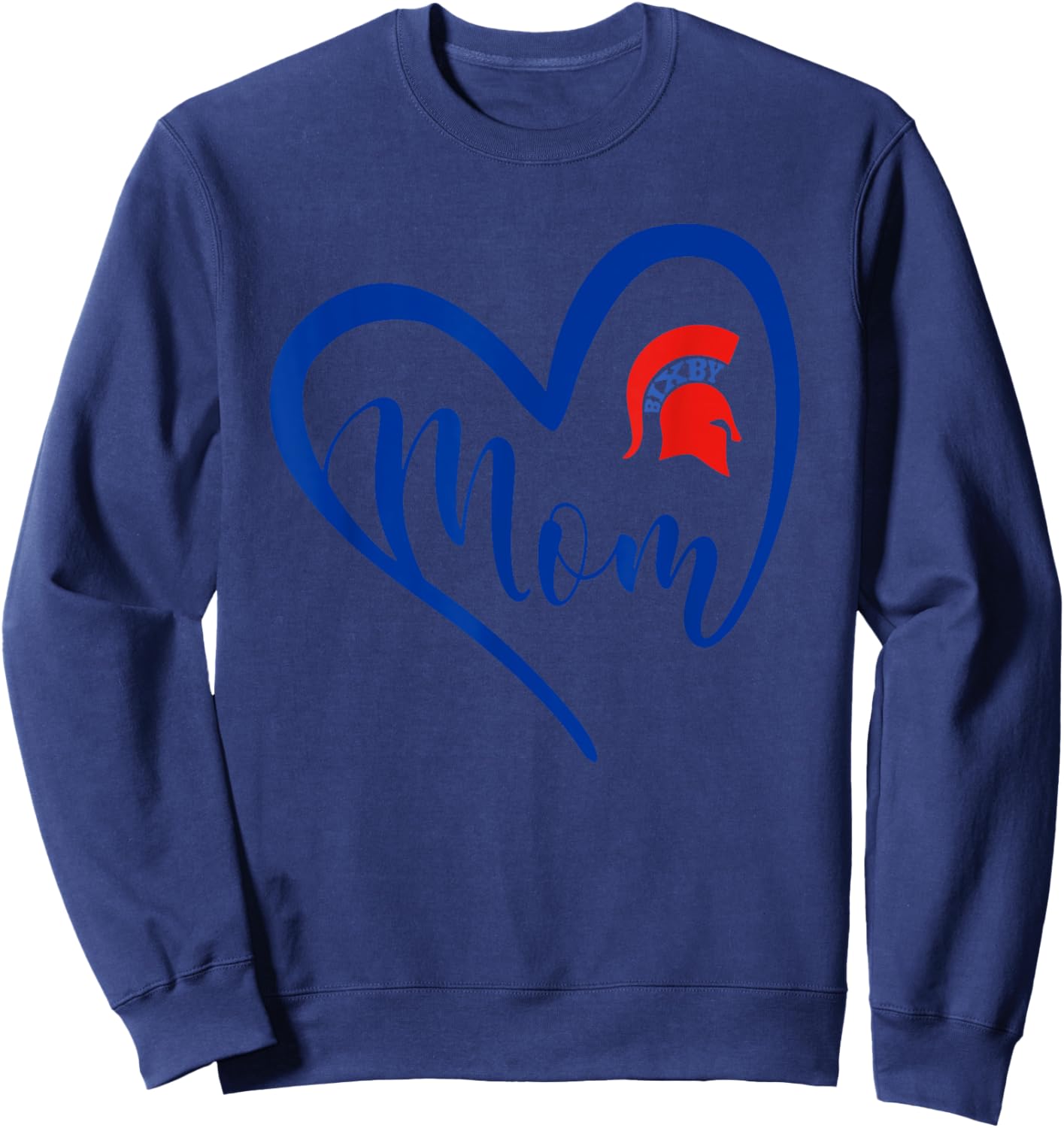 Bixby Spartans Logo Heart Mom HS Sweatshirt - Sweatshirt | Navy
