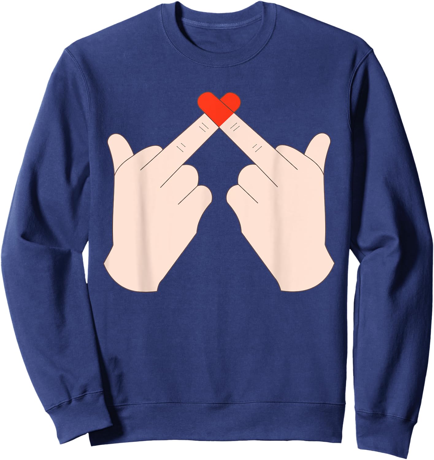 Middle finger with heart funny saying Sweatshirt - Sweatshirt | Navy