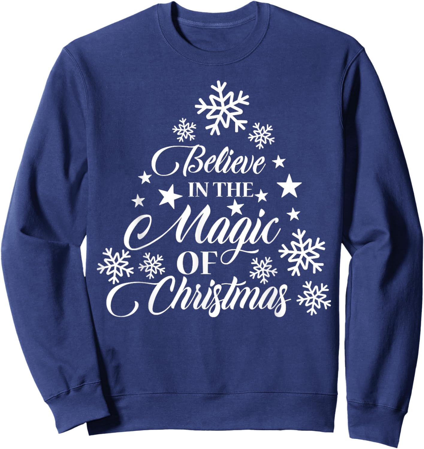 Vintage Christmas Tree Believe in the Magic of Christmas Sweatshirt - Sweatshirt | Navy