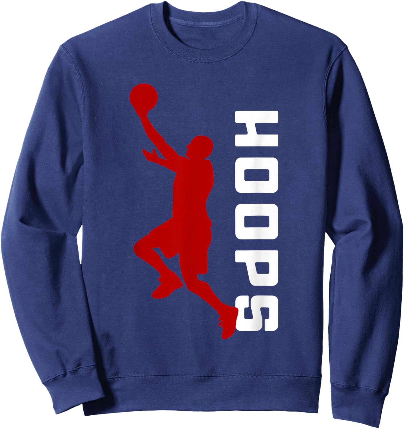 Hoops Basketball Graphic - Basketball Sweatshirt - Sweatshirt | Navy