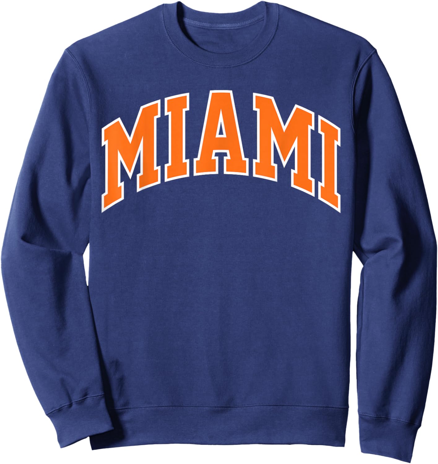 Retro Miami Men Miami Women Vintage Classic Orange Green FL Sweatshirt - Sweatshirt | Navy