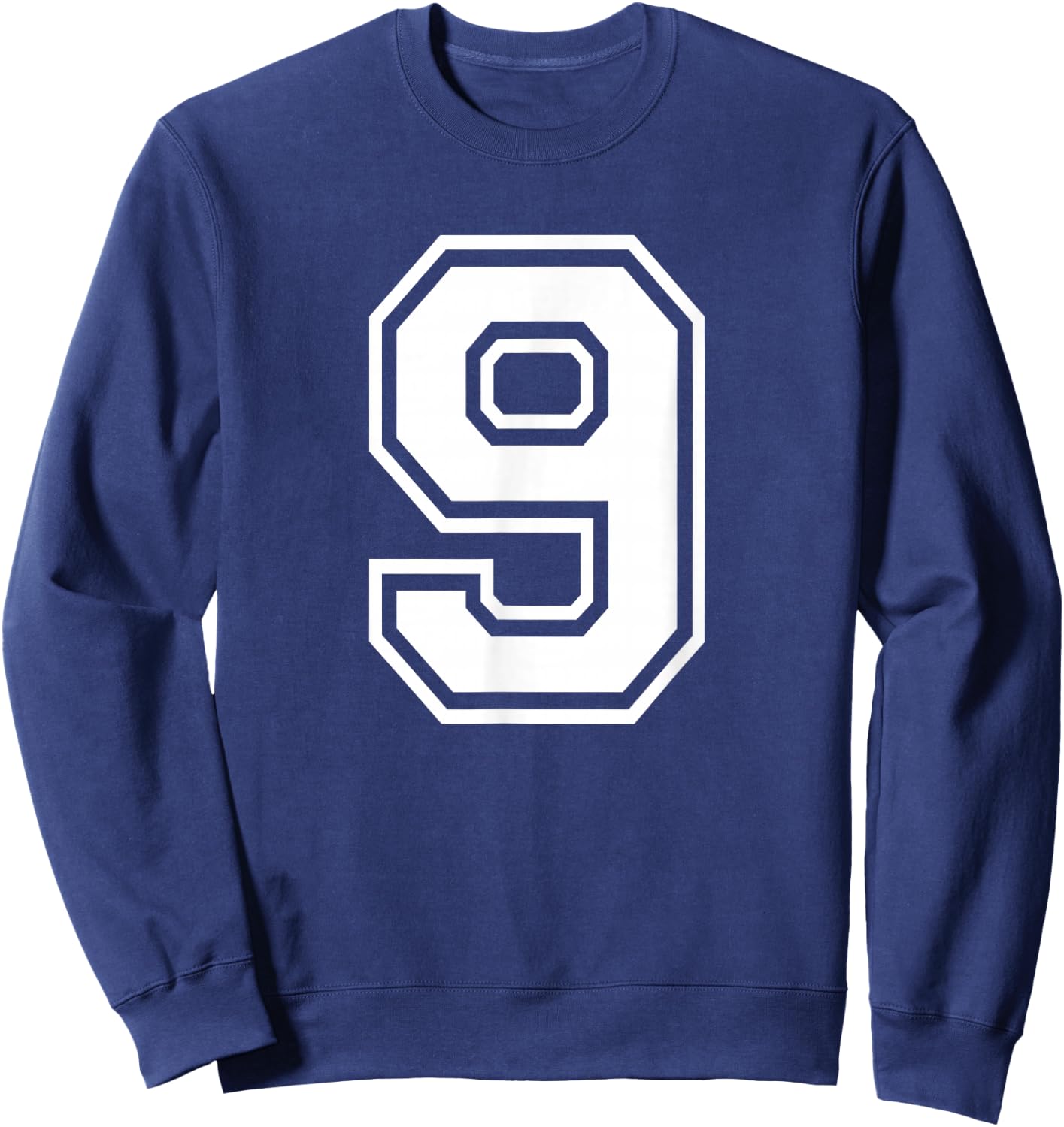 Number 9 Birthday Gift Sports Player Team Numbered Jersey Sweatshirt - Sweatshirt | Navy
