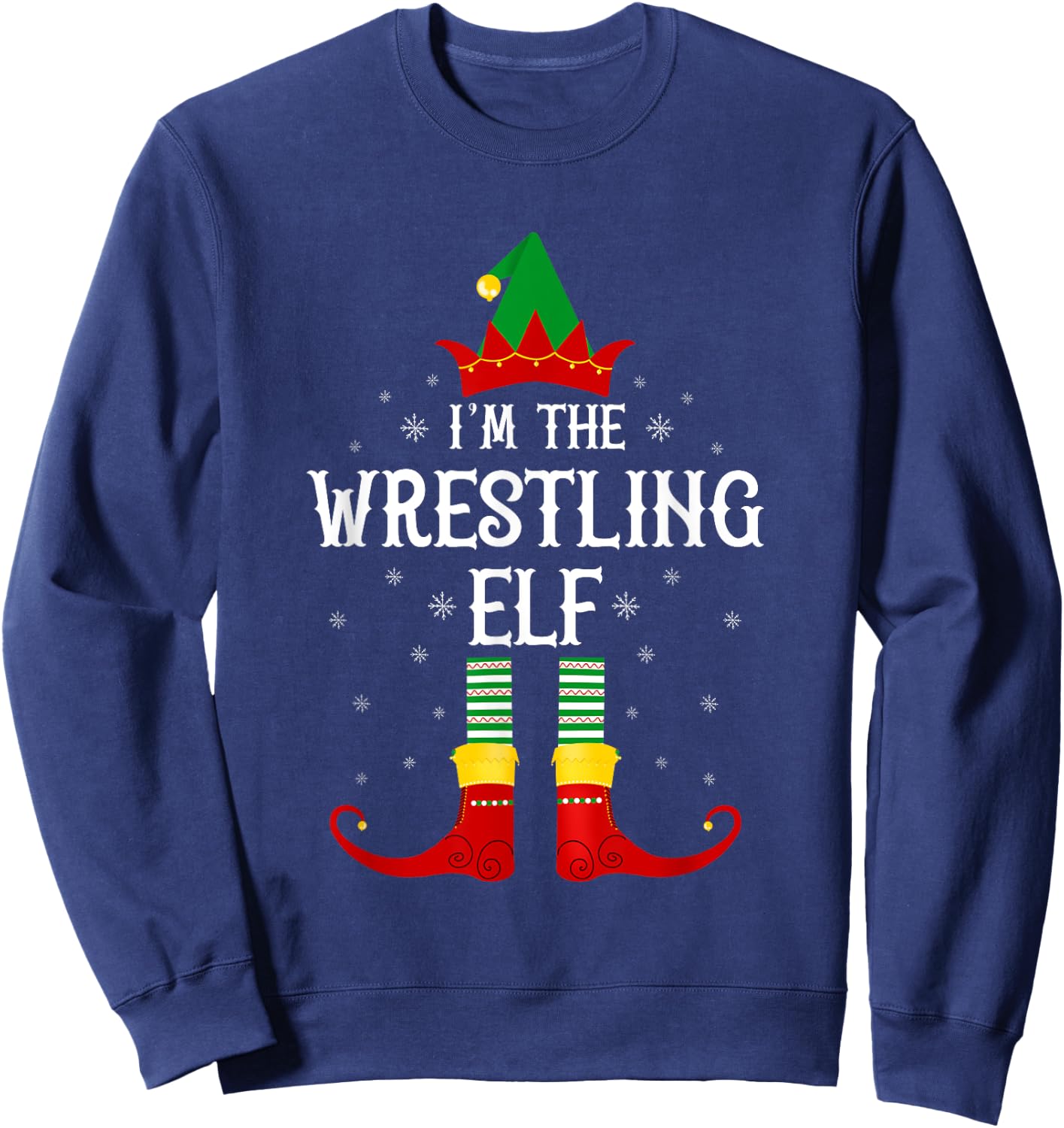 I'm the Wrestling Elf Family Matching Christmas Sweatshirt - Sweatshirt | Navy