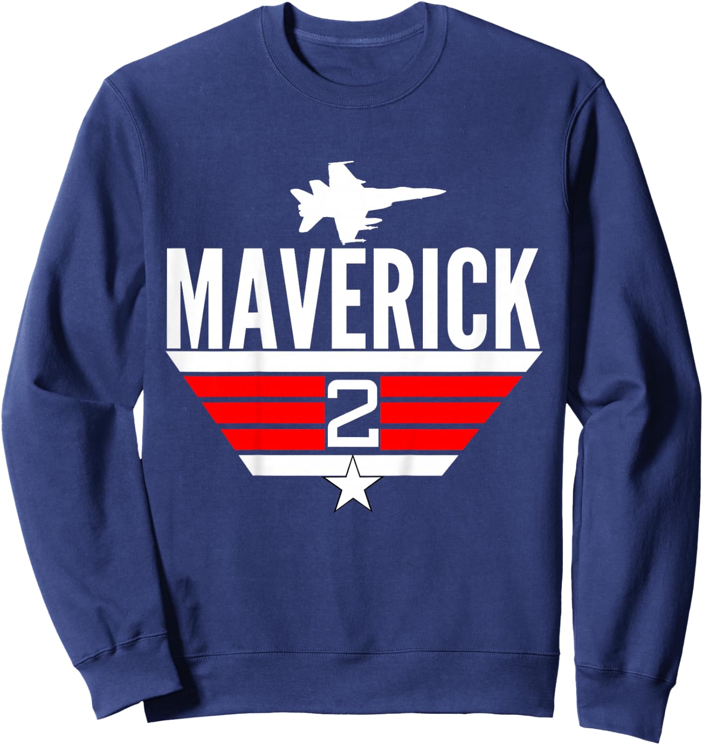 2 Year Old Top Maverick Jet Birthday Party Theme Shirt Sweatshirt - Sweatshirt | Navy