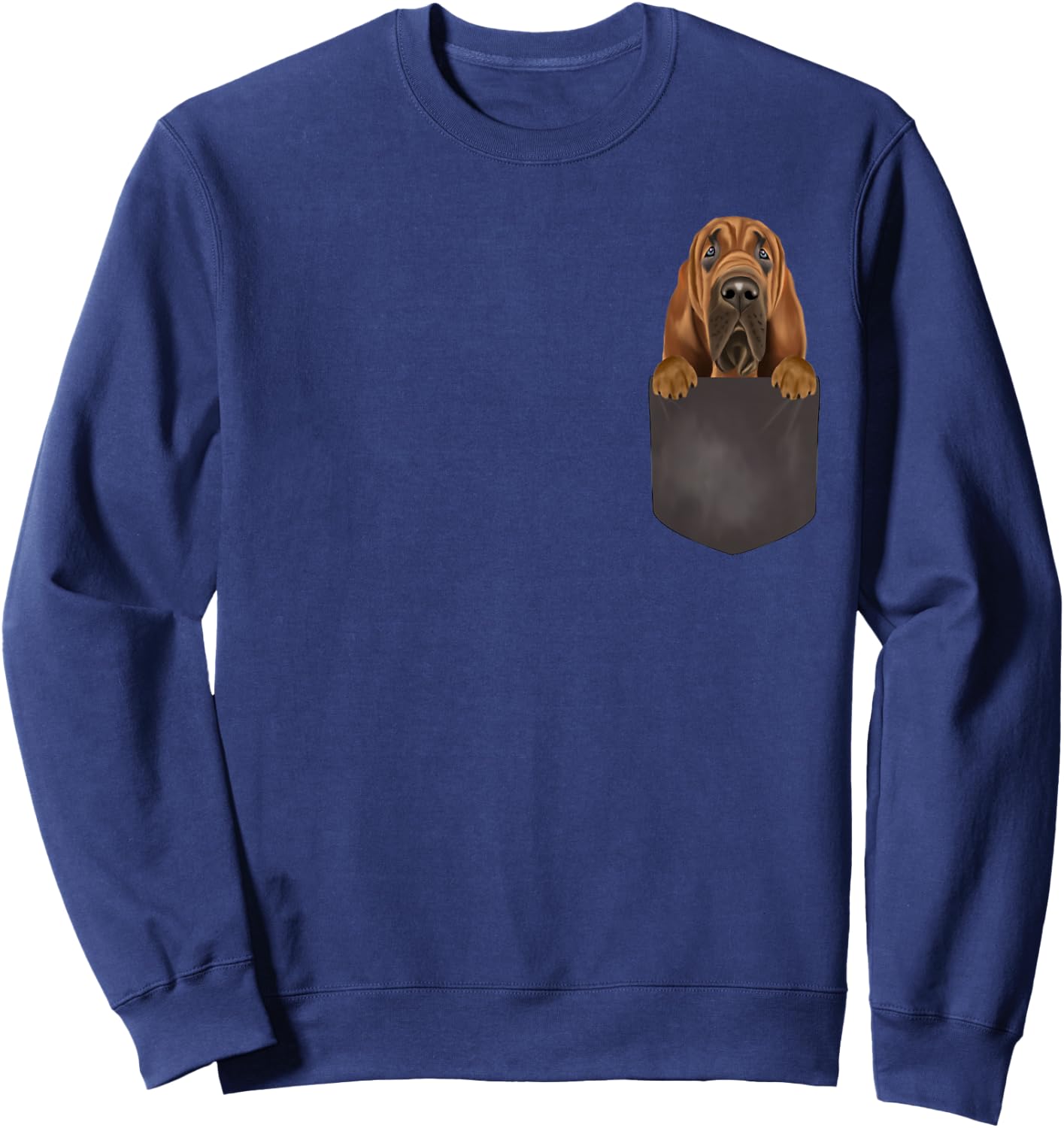 Dog In Pocket Funny Dog Lover Bloodhound Men Women Girls Kids Sweatshirt - Sweatshirt | Navy