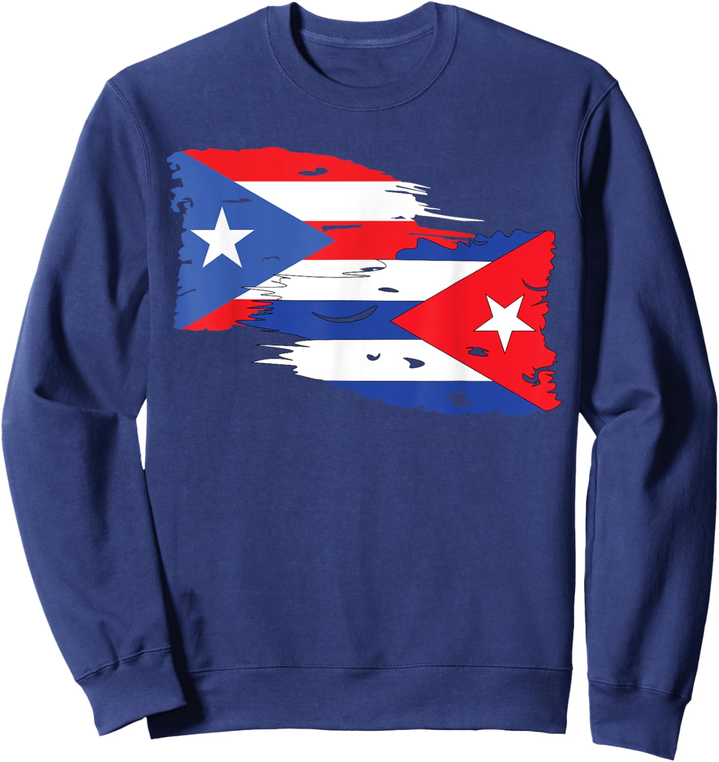 Cuban Puerto Rican Puerto Rico Flag Cuban Flag Pride Sweatshirt - Sweatshirt | Navy
